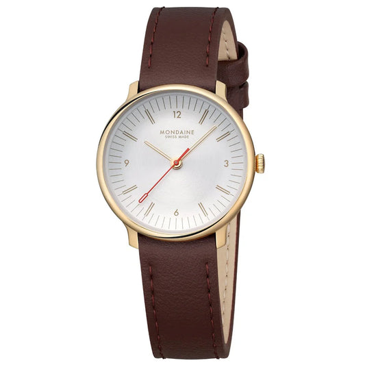 Mondaine Doppio 33mm Brown Vegan Leather Strap