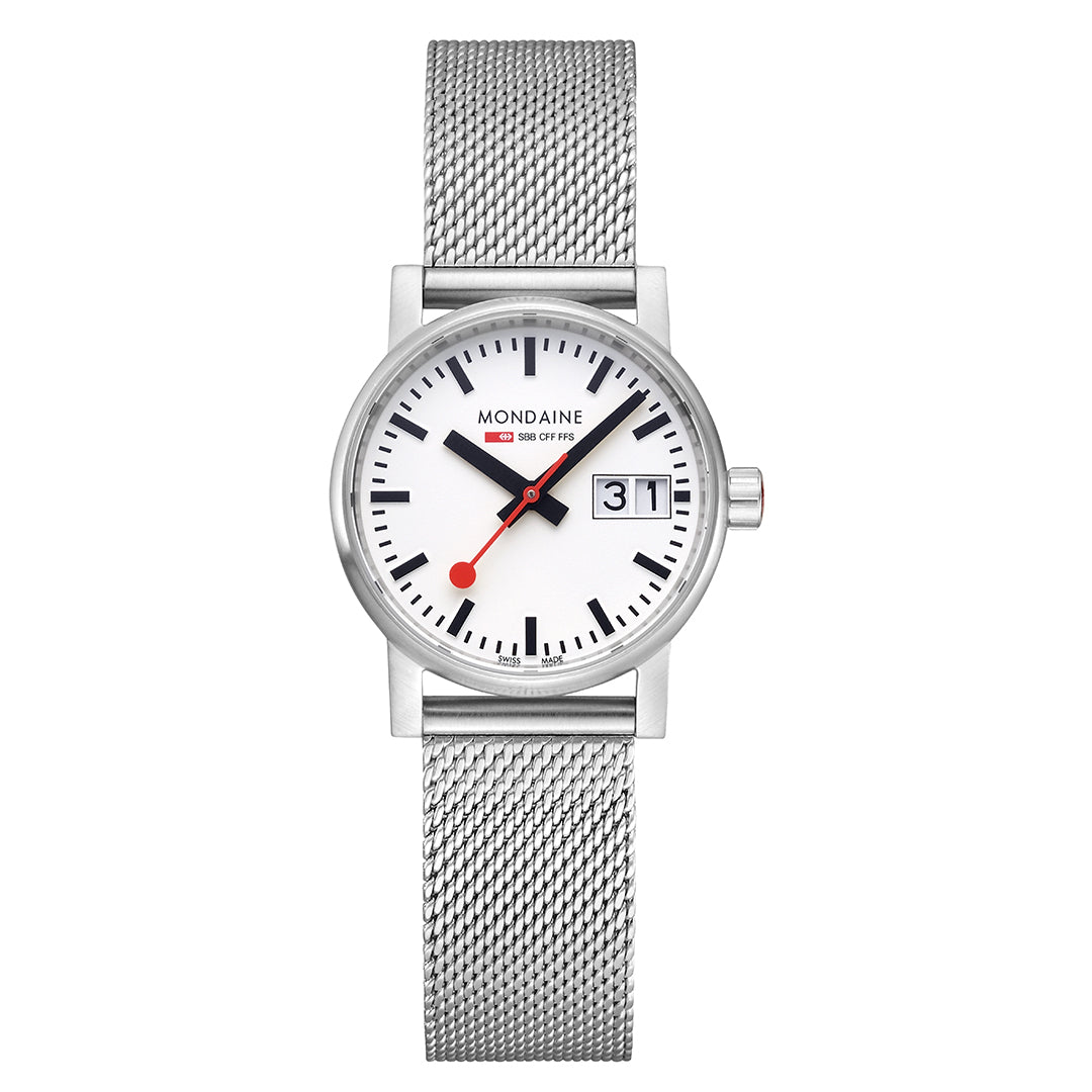 Mondaine Evo2 30mm Steel Ladies Watch White