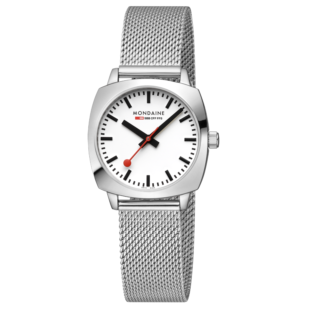 Mondaine Cushion 31mm Ladies Watch White