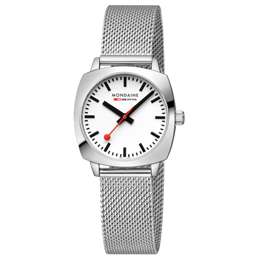 Mondaine Cushion 31mm Ladies Watch White