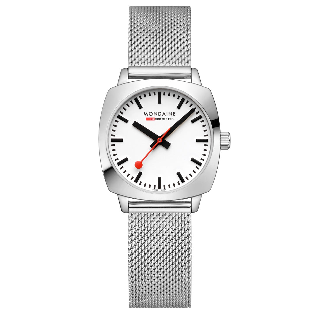 Mondaine Cushion 31mm Ladies Watch White