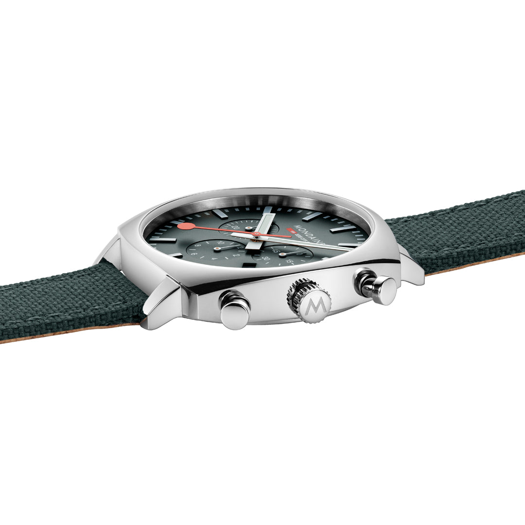 Mondaine Grand Cushion 41mm Gents Chronograph Green