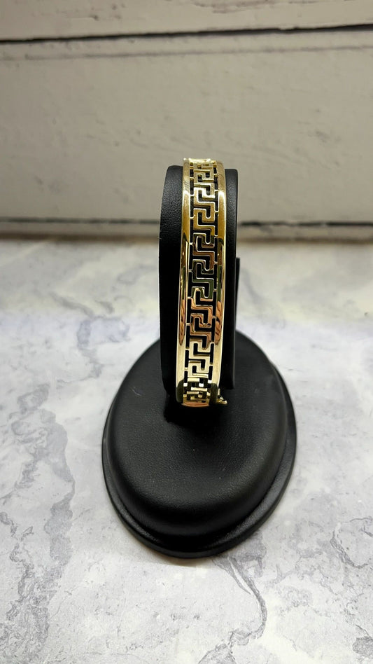 9ct Yellow Gold 'Greek Key' Bangle