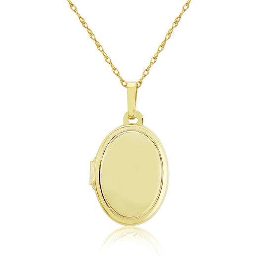 9ct Yellow Gold Plain Oval Locket